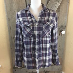 Converse Purple Plaid Flannel Size Small